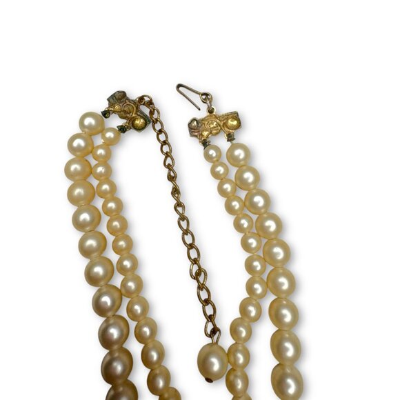 Miriam Haskell Faux Pearl Aurora Borealis Necklace Bracelet Earrings Set - Picture 5 of 13